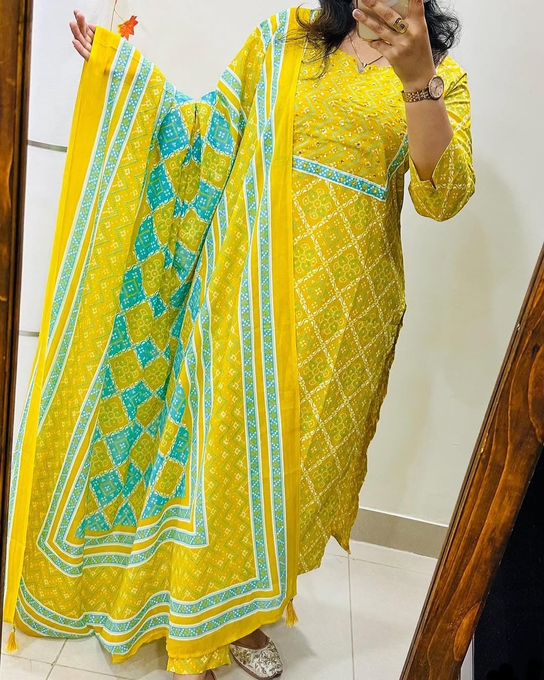 🌹🌹Pure fine Cotton fabric Kurti with Pant with cotton 100-100 Dupatta🌹🌹(PVCRD09)