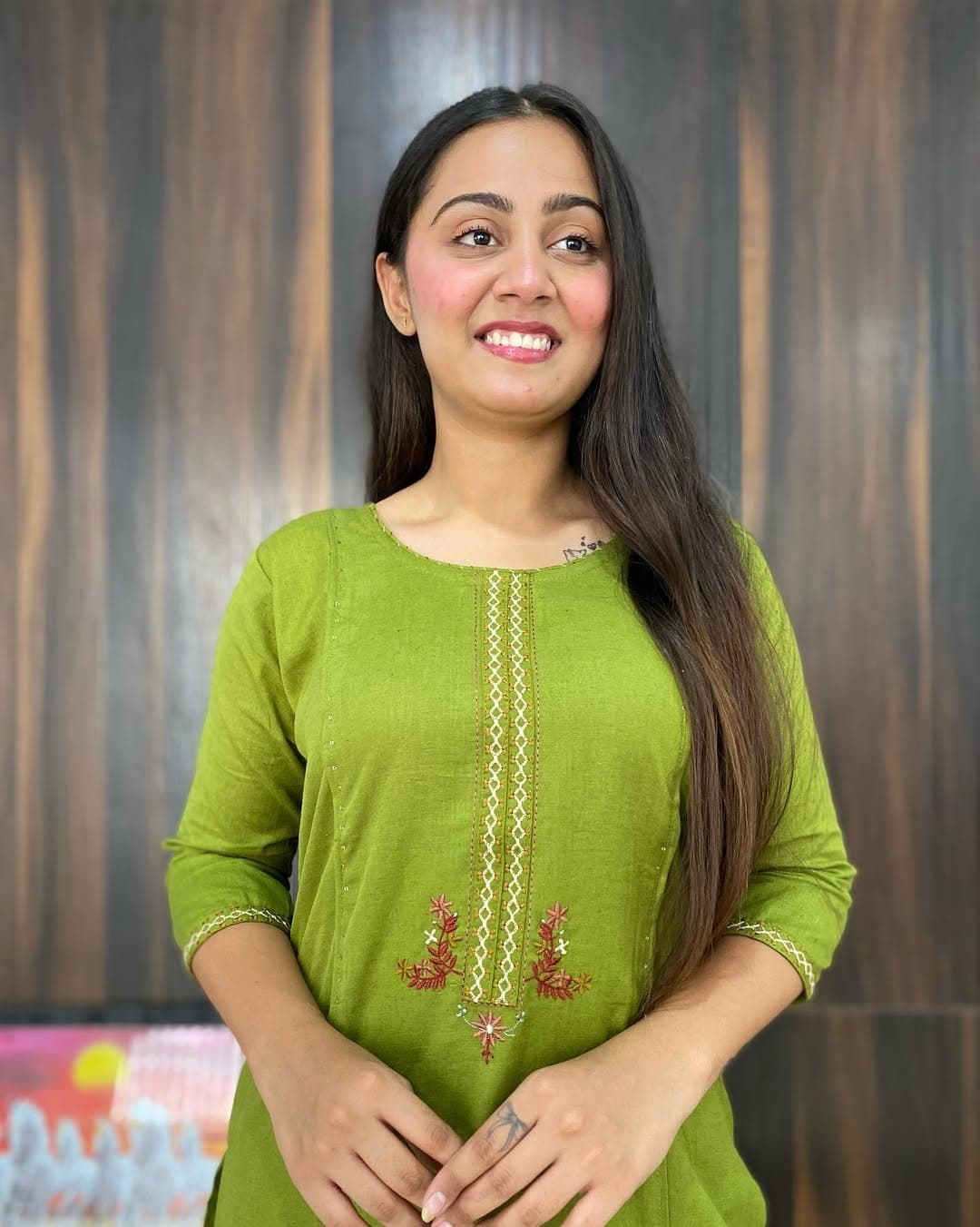 🌹🌹Pure fine Cotton fabric Embroidery Work Kurti with Pant with cotton 100-100🌹🌹(PVCD13)