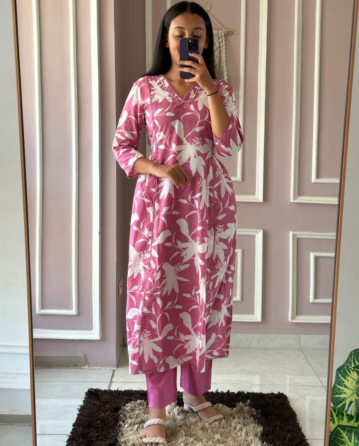 New smart casual Cotton Kurti set ☘️☘️ (PVCD16)