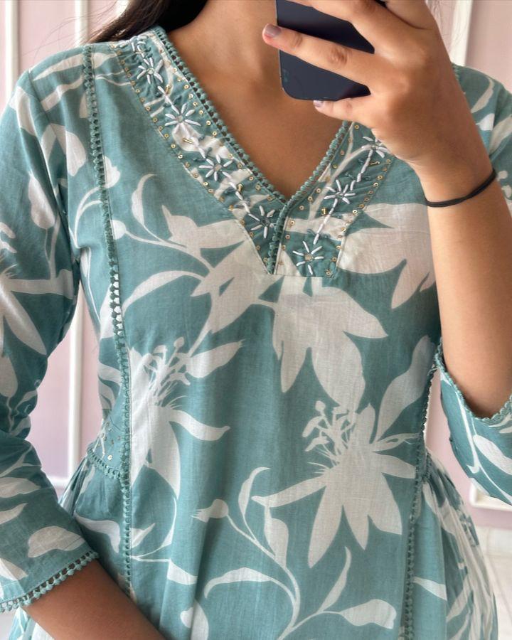 New smart casual Cotton Kurti set ☘️☘️ (PVCD14)