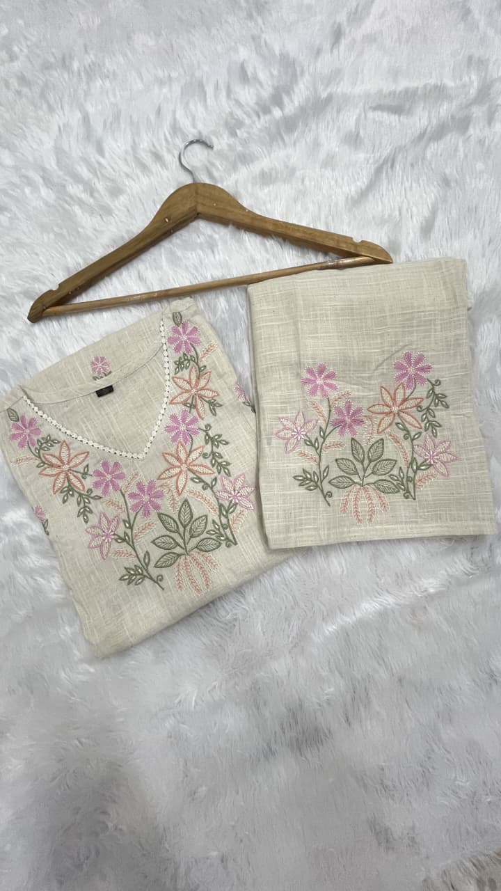 Pure Cotton Slub Kurta Pant plazo in Beautiful Must Have in Your Wardrobe (PVCD21)