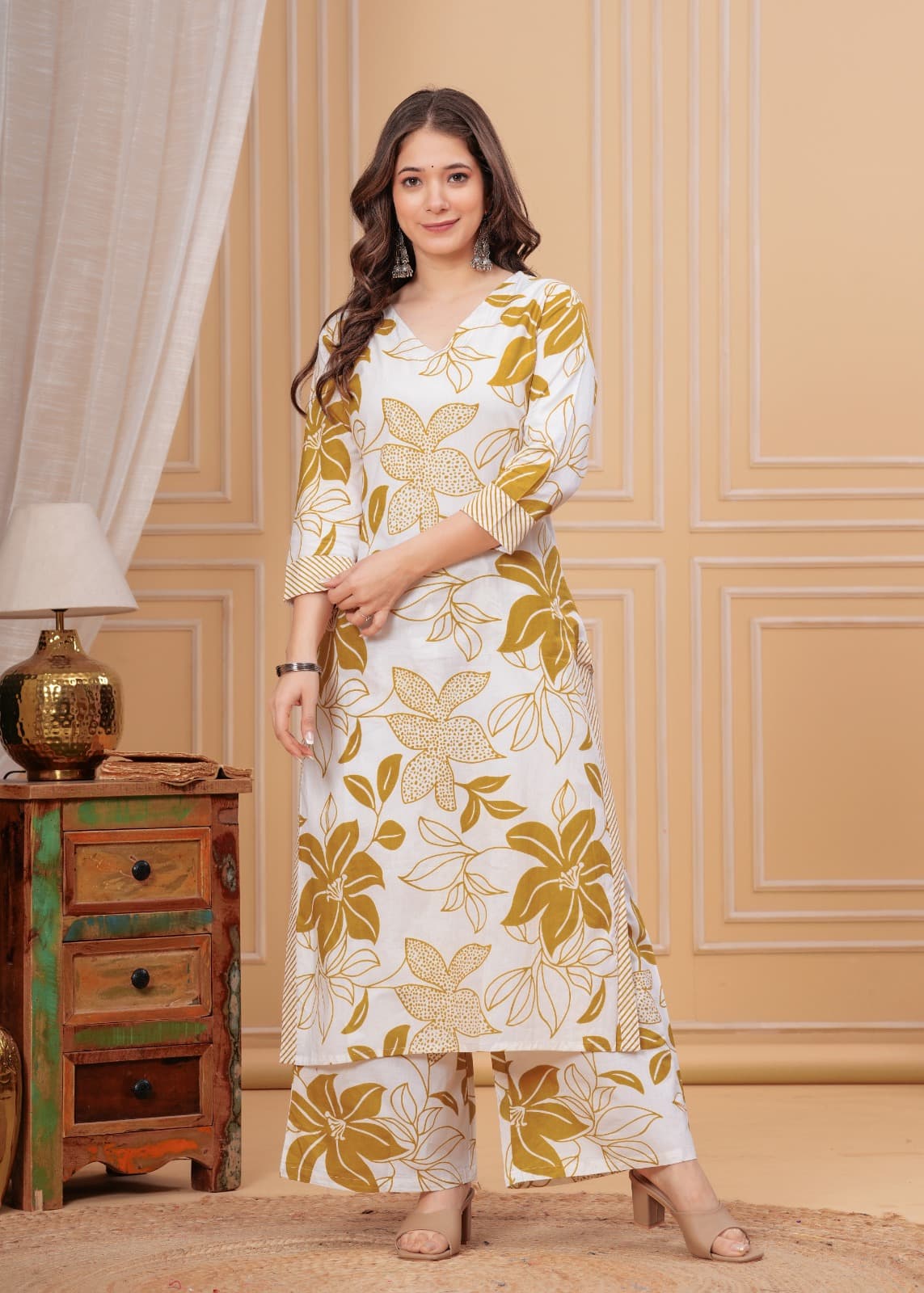 Pure Cotton Kurta Pant plazo in Beautiful Floral Prints.  (PVCD29)