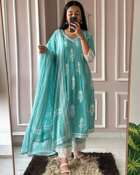 Featuring a chic pleated top with V- neck design and lace detailing, (PVCRD84)