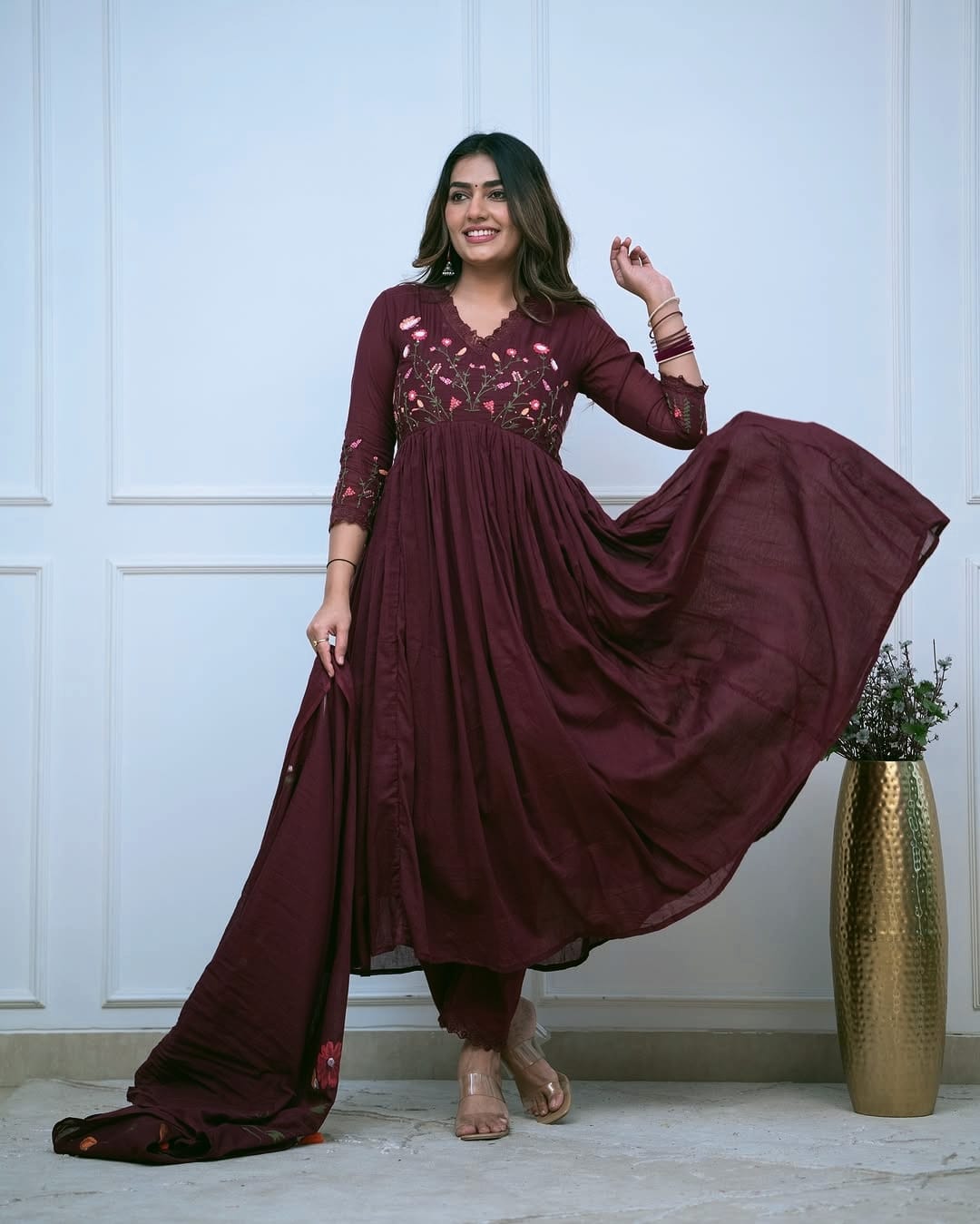 a beautifully cotton malmal printed dupatta suit (KS04)