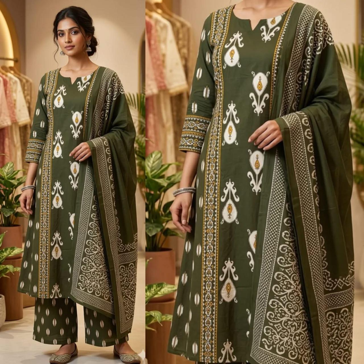 Floral Cotton Kurta Pant Set