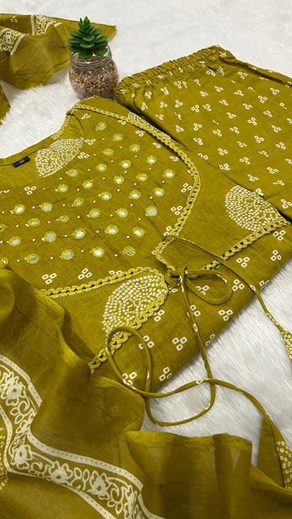 Beautiful &nbsp;printed with embroidery work anarkali kurta dupatta set  (PVCRD01)