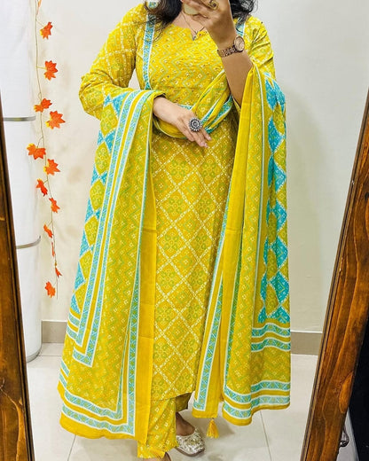 🌹🌹Pure fine Cotton fabric Kurti with Pant with cotton 100-100 Dupatta🌹🌹(PVCRD09)