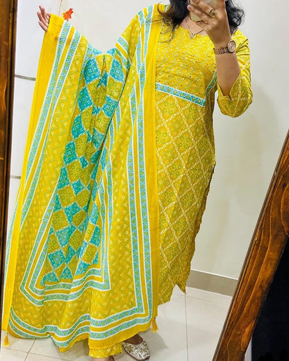 🌹🌹Pure fine Cotton fabric Kurti with Pant with cotton 100-100 Dupatta🌹🌹(PVCRD09)