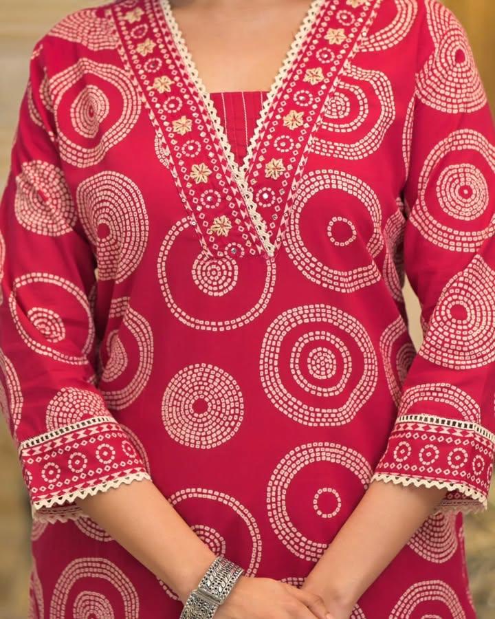 🌹🌹Pure fine Cotton fabric Kurti with Pant with cotton 100-100 Dupatta🌹🌹(PVCRD30)