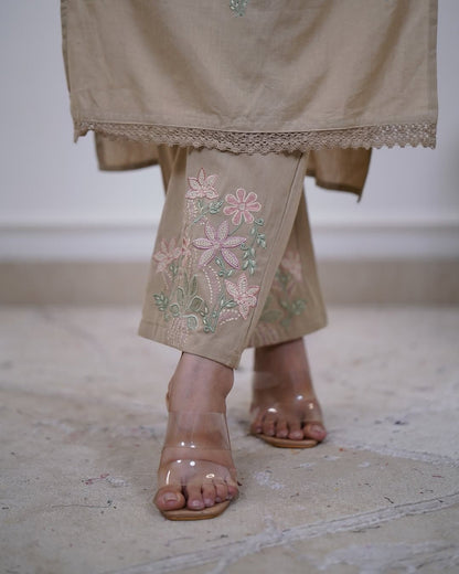 Pure Cotton Slub Kurta Pant plazo in Beautiful Must Have in Your Wardrobe (PVCD23)