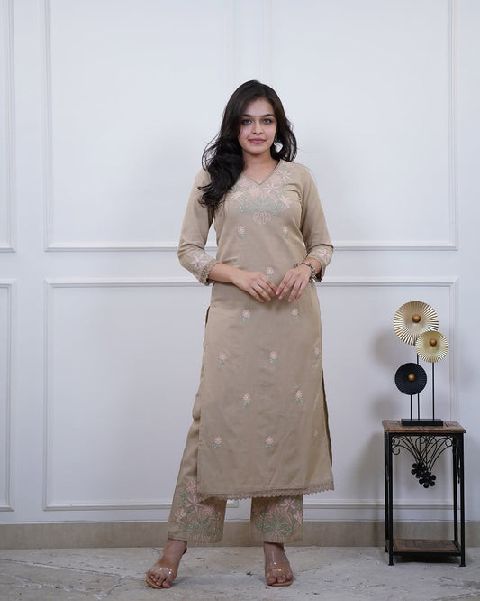 Pure Cotton Slub Kurta Pant plazo in Beautiful Must Have in Your Wardrobe (PVCD23)
