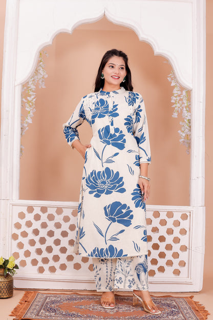 Get festive ready with our new Kurta pant sets with beautiful detailing colours  (PVCD41)