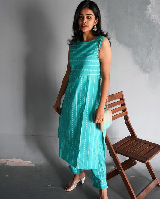 New Sleev Less Kurti Pent Set (PVCD46)