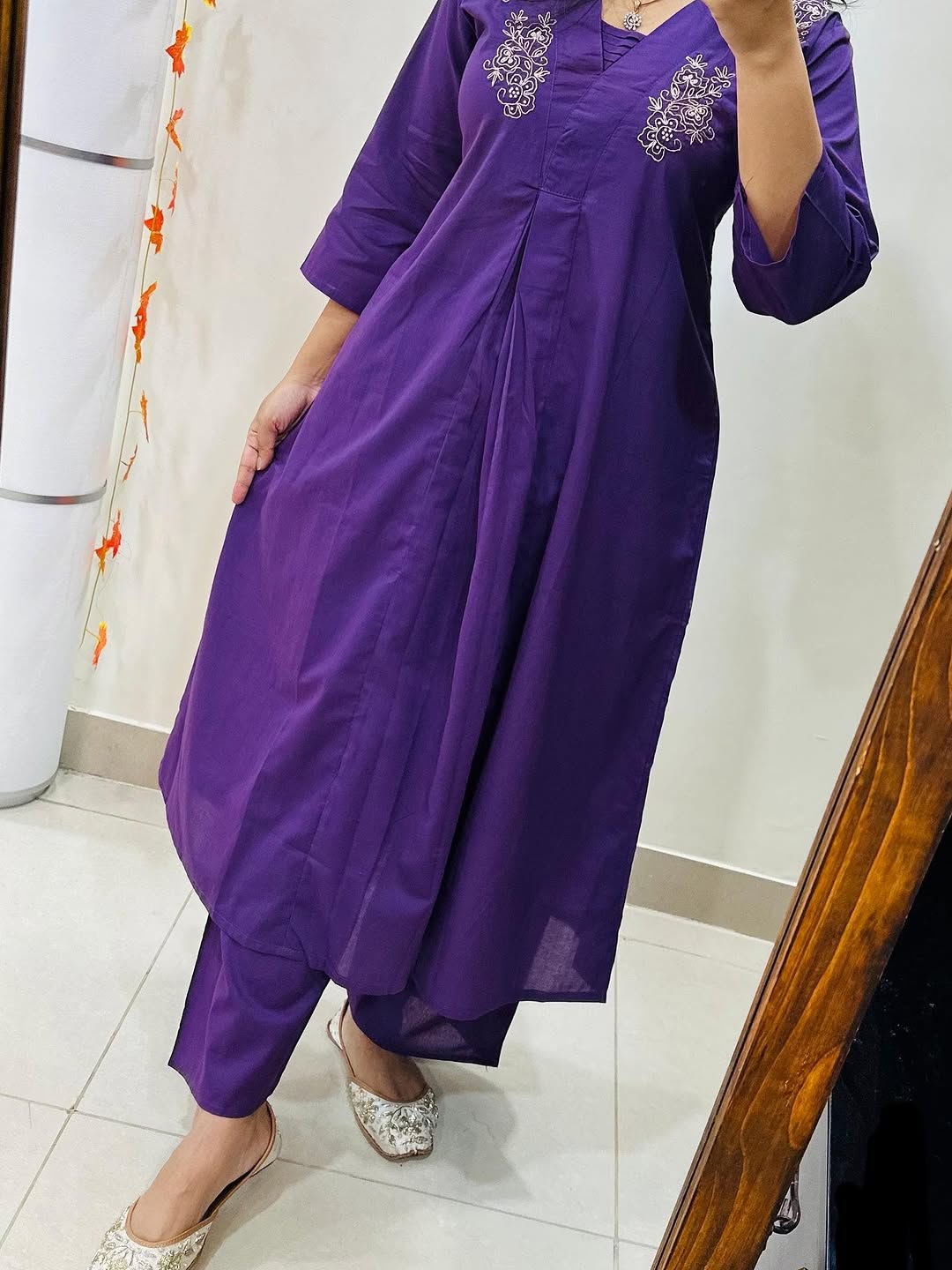 Premium Floral Fine cotton kurti Palazza set (LKCD01)