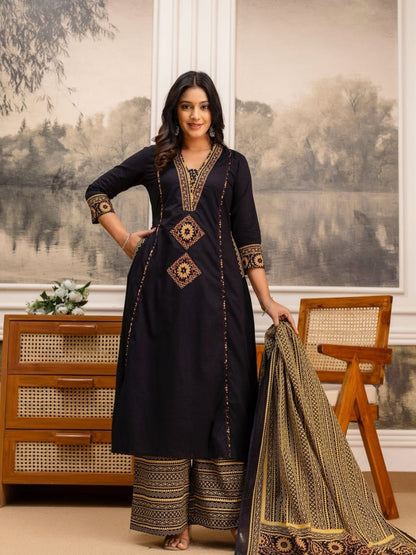 Pure fine Cotton fabric Embroidery Work Kurti with Pant with cotton  (PVCRD149)