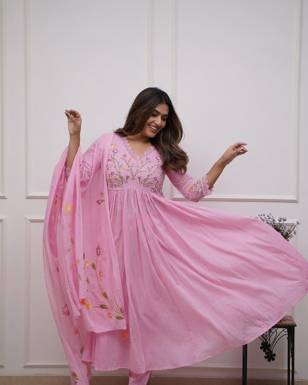 a beautifully cotton malmal printed dupatta suit (KS02)