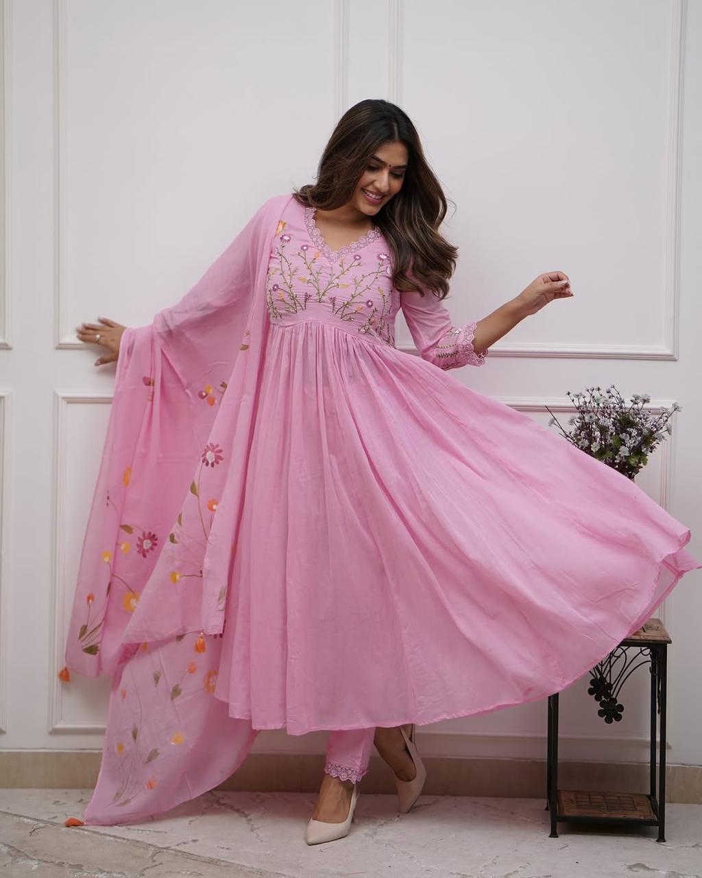 a beautifully cotton malmal printed dupatta suit (KS02)