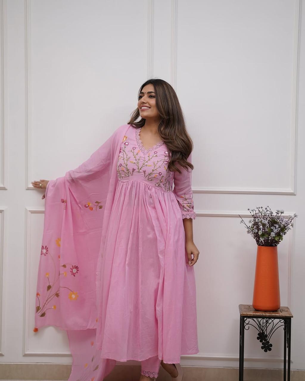 a beautifully cotton malmal printed dupatta suit (KS02)