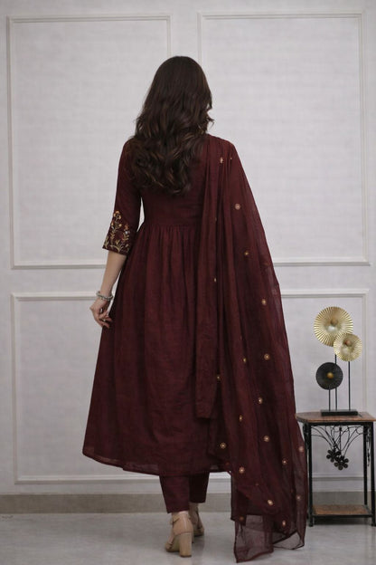 a beautifully cotton malmal printed dupatta suit (KS05)