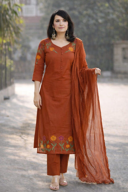 Pure mul cotton dupatta with gotta lace border (KS08)