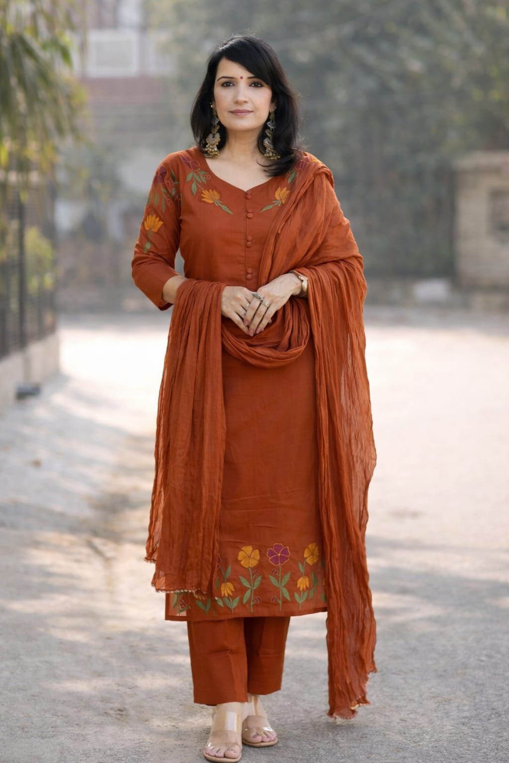 Pure mul cotton dupatta with gotta lace border (KS08)