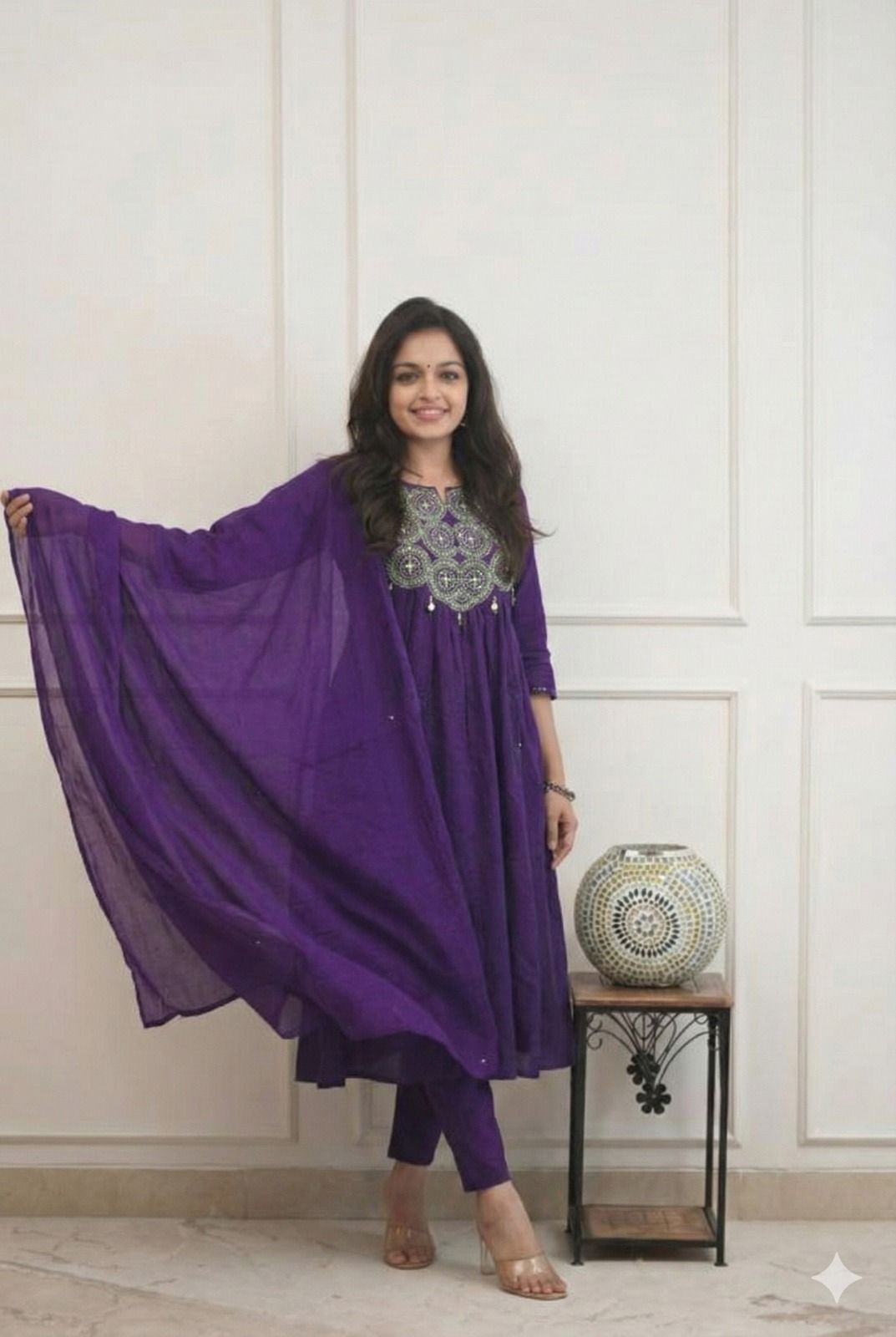 Dazzling Anarkalis with intricate mirror work (KS12)
