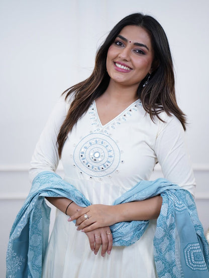 Dazzling Anarkalis with intricate mirror work (KS13)