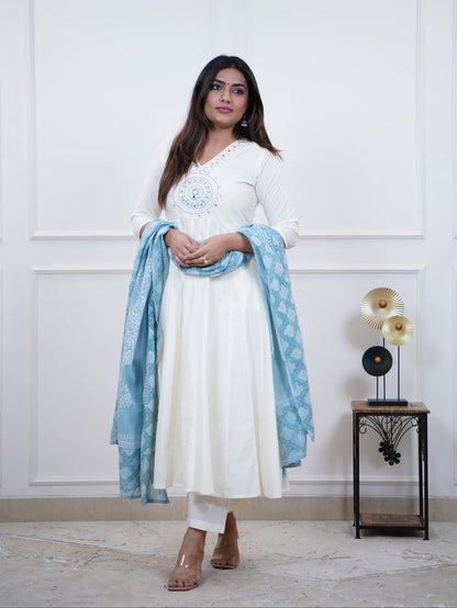 Dazzling Anarkalis with intricate mirror work (KS13)