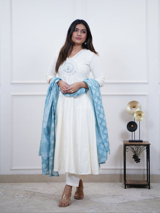 Dazzling Anarkalis with intricate mirror work (KS13)