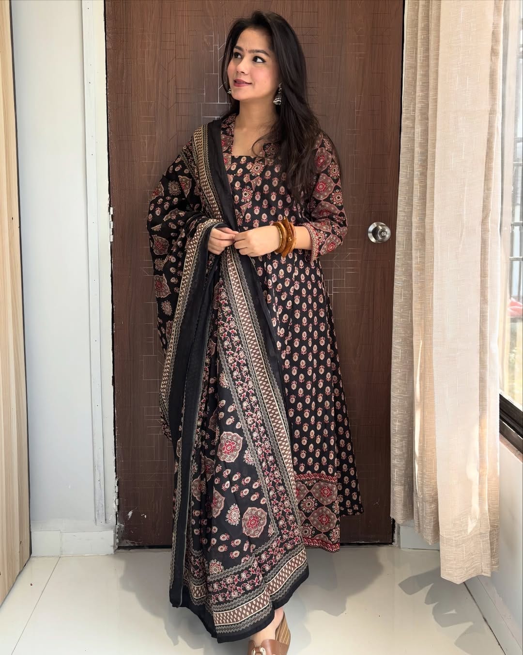 New Arrival Women Pure Cotton Printed Suit Set with Dupatta (PVCRD164)