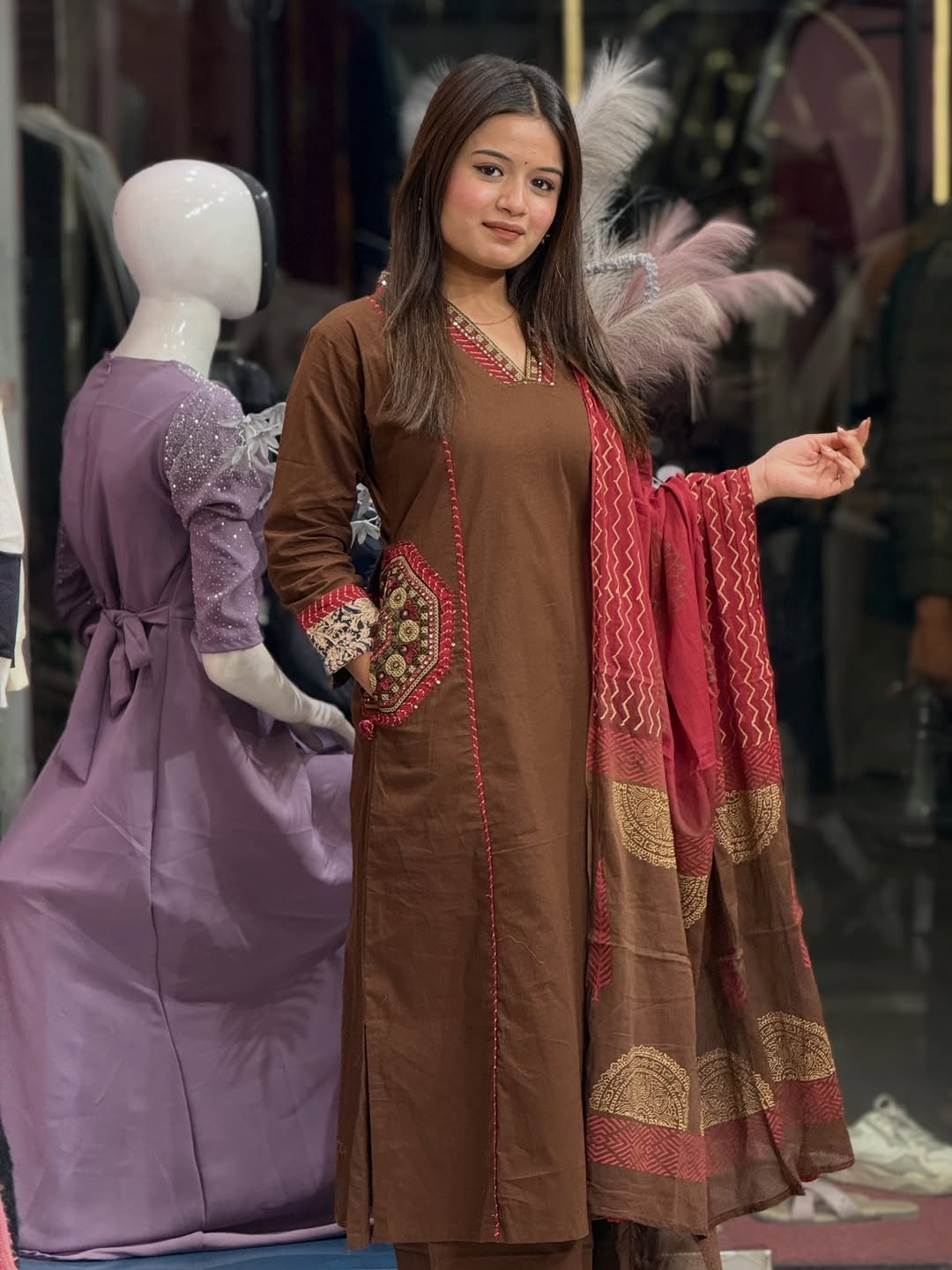 Women Stylish Cotton Dress Material New Collection (PVCRD175)
