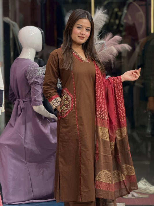 Women Stylish Cotton Dress Material New Collection (PVCRD175)