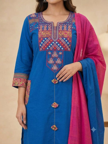 Designer Kurti Pant Dupatta Set