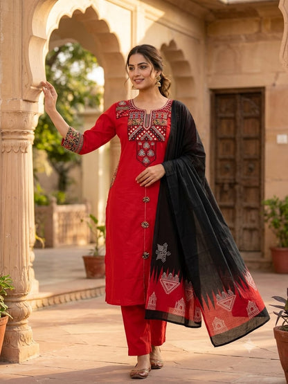 Designer Kurti Pant Dupatta Set