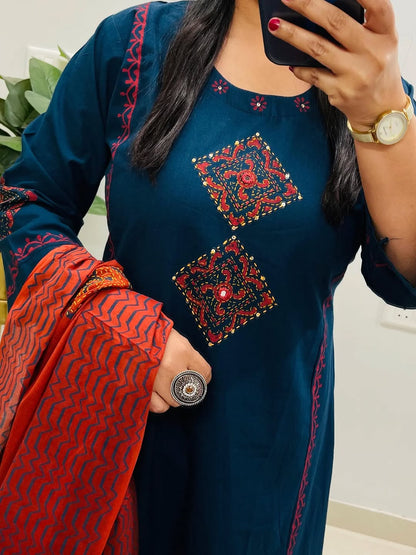 Latest Women's  Kurta Set with Pant & Dupatta